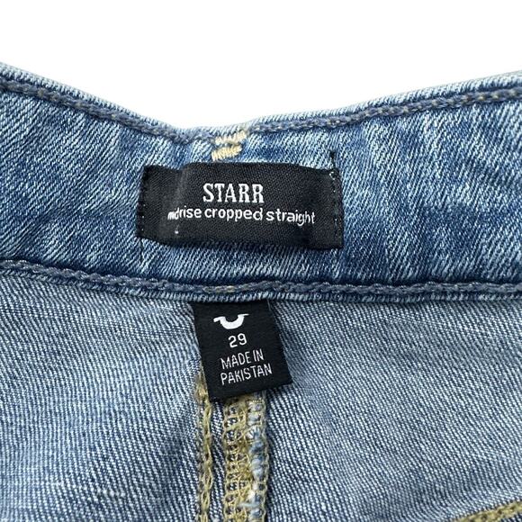 True Religion Starr Mid Rise Cropped Straight Jeans Size 29 - Picture 4 of 9